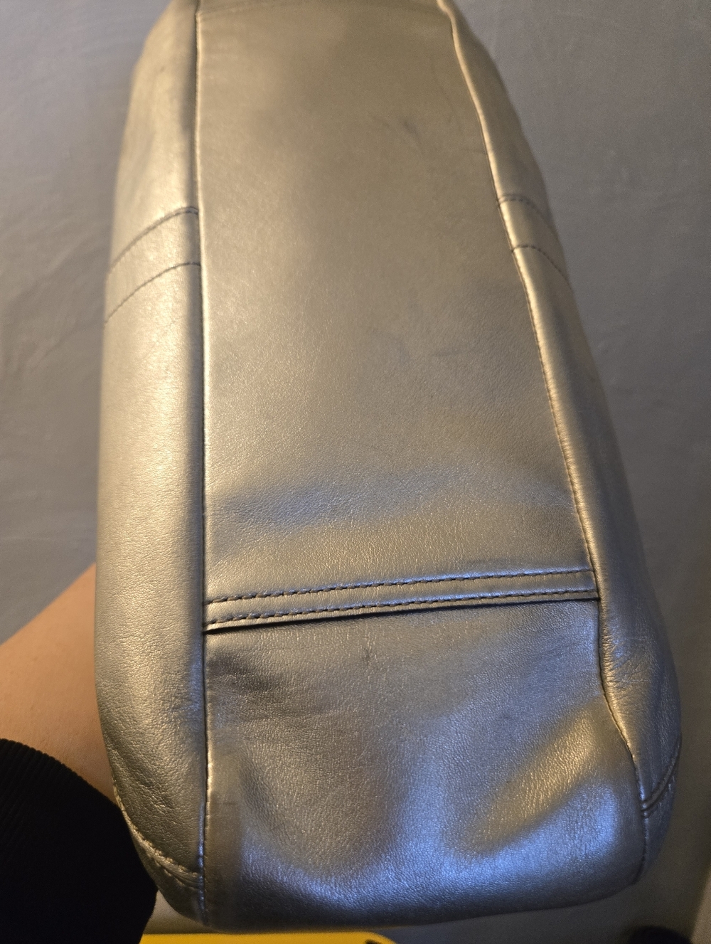 ​Coach Ergo Metallic Silver Pleated Leather Kisslock Satchel Bag 12231 - Picture 14 of 16